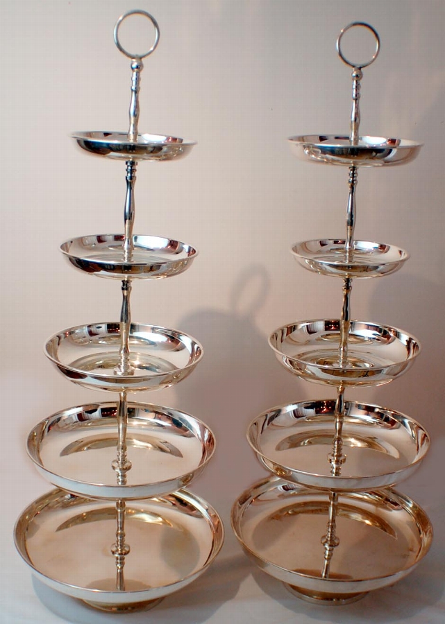 Pair Large Silver Plated Cake/Confectionary Stands