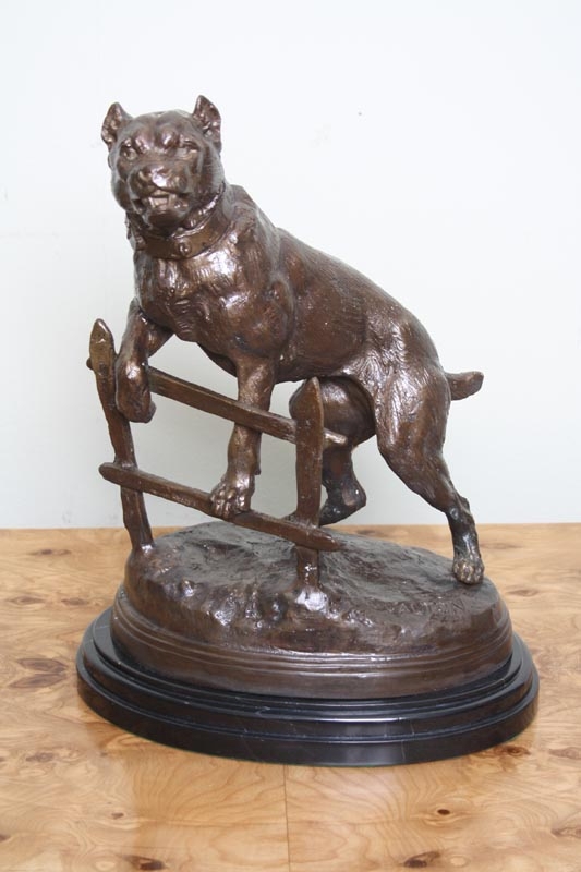 Stunning & Lifelike Bronze Mastiff Dog Sculpture Valton