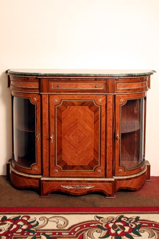 Magnificent Victorian Walnut & Rosewood Marble Credenza