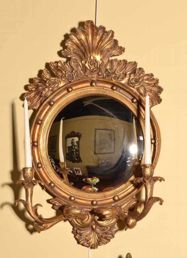 Stunning Italian Gilded Mirror with Candle Holders