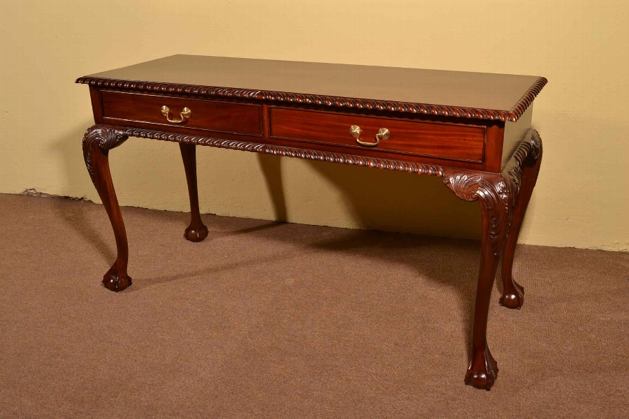 Stunning Chippendale Mahogany Writing Table Console