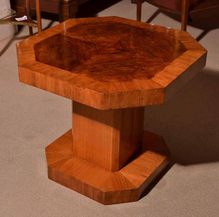 Antique Art Deco Burr Walnut Occasional Table C1920