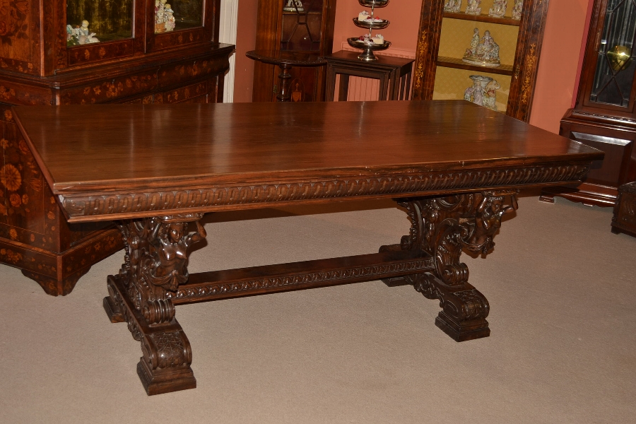 Antique rosewood refectory dining / writing table C1900