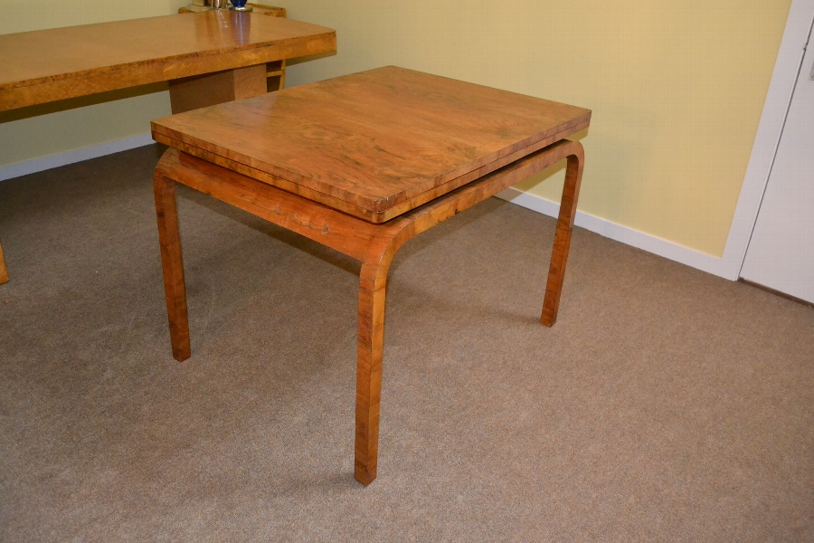 Antique Art Deco Burr Walnut Dining Table C1920