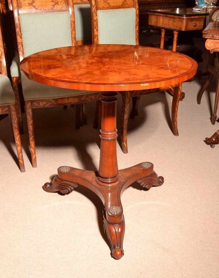 Victorian Style Burr Walnut Wine / Occasional Table