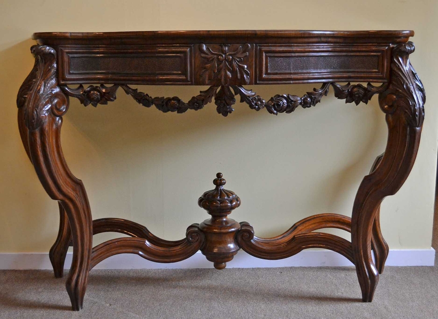 Antique French Walnut Console Table C1840