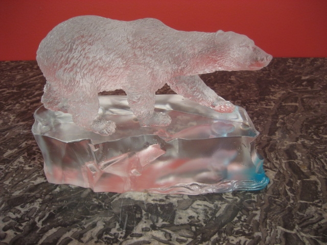 Gorgeous Crystal Polar Bear Sculpture
