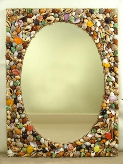Exquisite Large Mirror Bordered with Colourful Shells