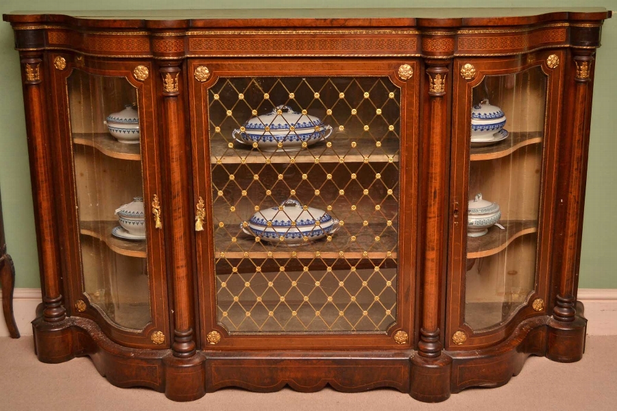 Antique Victorian Credenza Display Cabinet C 1860