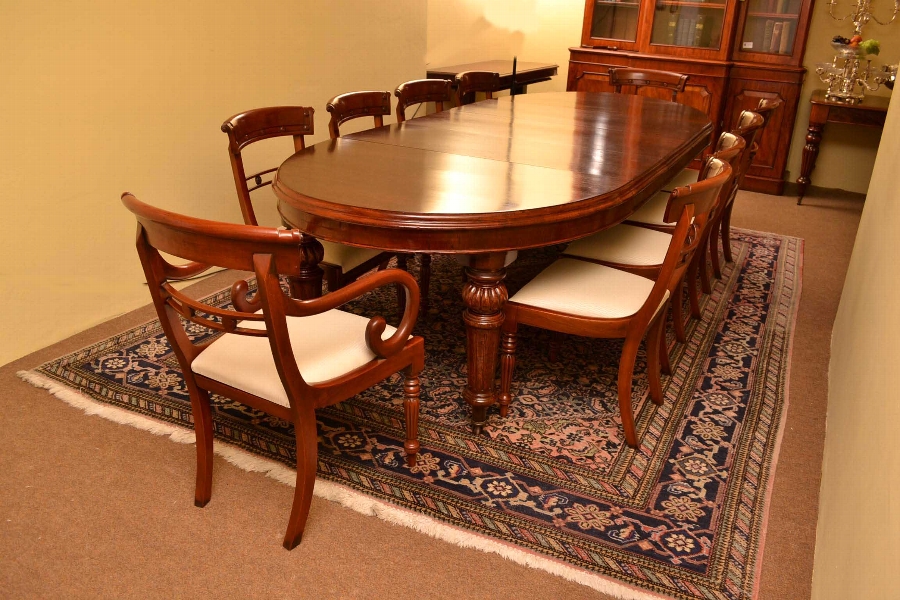 Antique Victorian Mahogany Dining Table C1870 10 Chairs