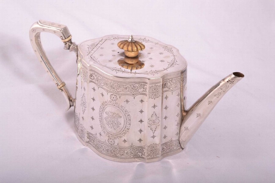 Antique Silver Tea Pot 1872 Robert Harper Original Box