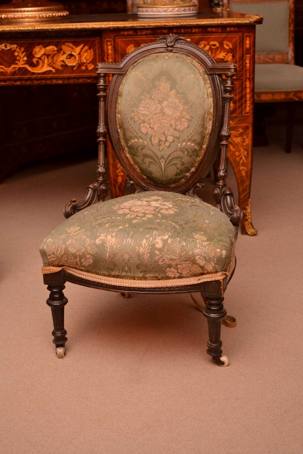 Antique Victorian Walnut Nursing Chair C1880