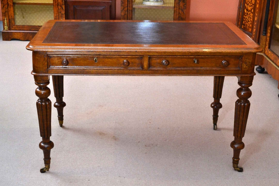 Antique Victorian Oak Writing Table Desk C1860