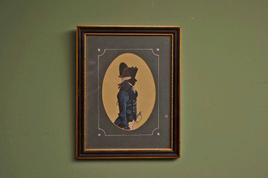 Vintage Framed Print of an Admiral Silhouette