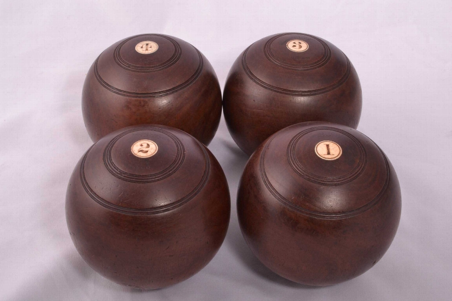 Antique Bowling Bowls C1900 - a set of 4