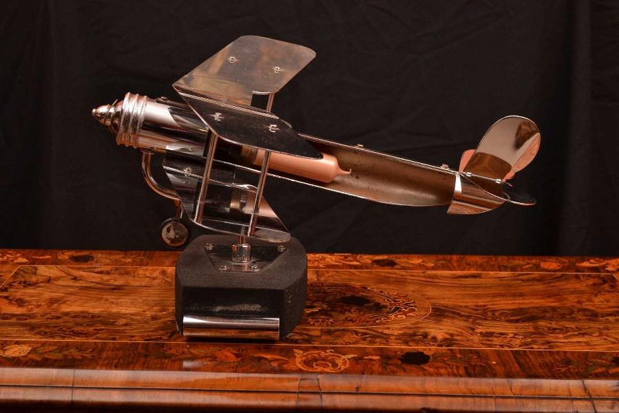 Antique Art Deco Aeroplane Desk Lamp Biplane
