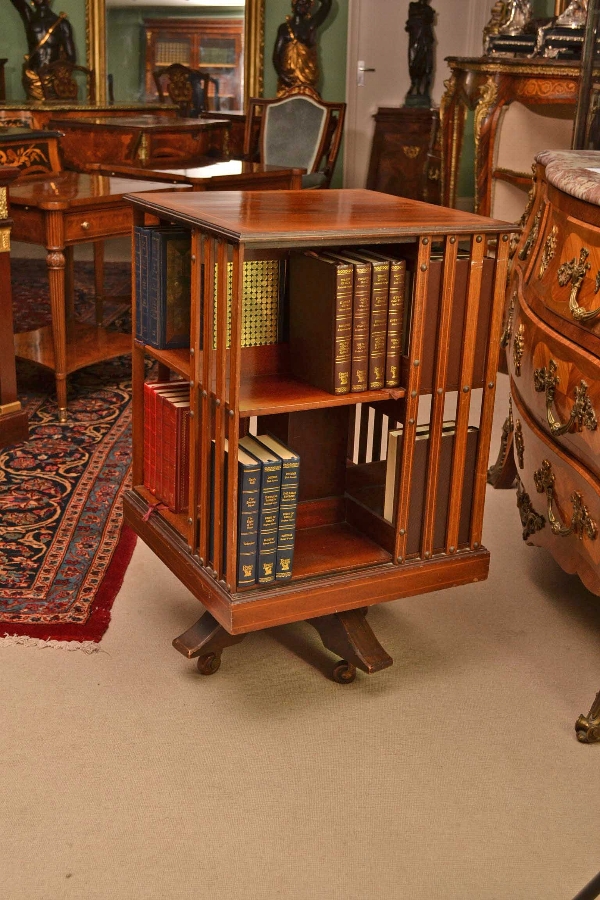 Antique Edwardian Revolving Bookcase C1900