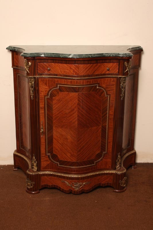 Stunning Mahogany & Rosewood Serpentine Side Cabinet
