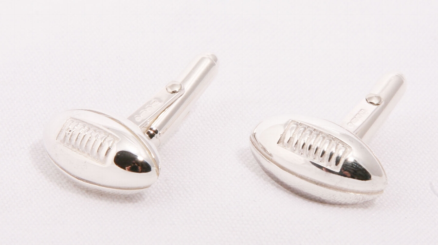 Sterling Silver Rugby Cufflinks Lovely Gift for Him