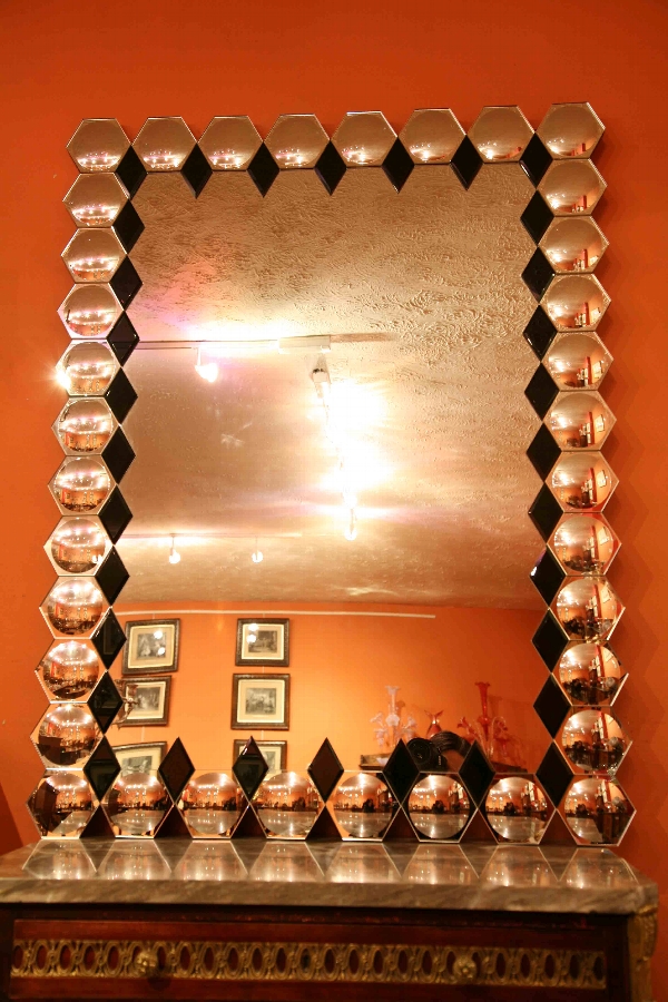 Stunning and Unusual Geometric Pattern Art Deco Mirror