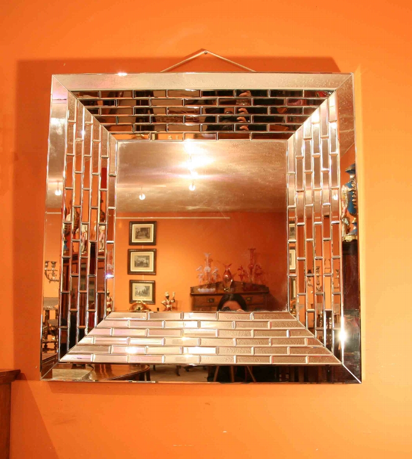 Beautiful and Chic Large Art Deco Square Mirror