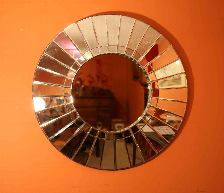 Lovely Circular Geometric Pattern Art Deco Mirror