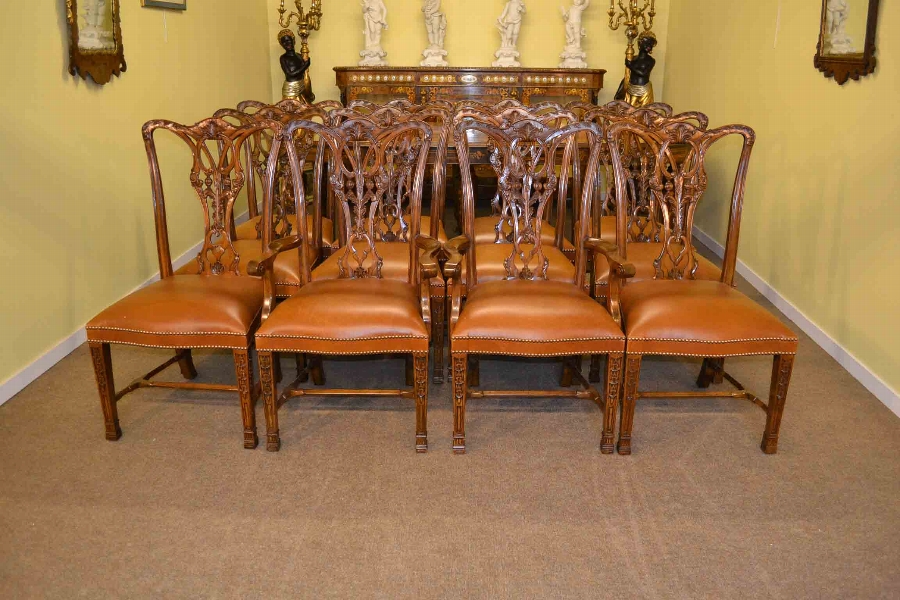 Stunning Set 12 Beautiful Chippendale Dining Chairs