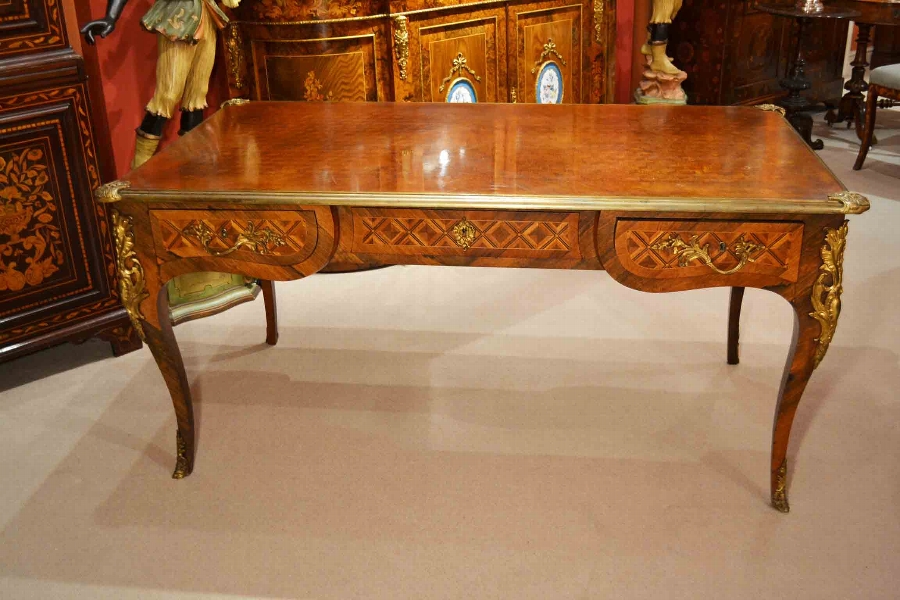 Antique French Writing Table Desk Bureau Plat C1900