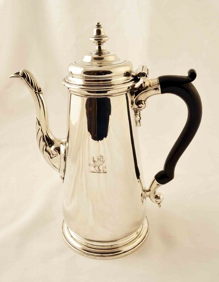 Antique English George II Silver Coffee Pot London 1749