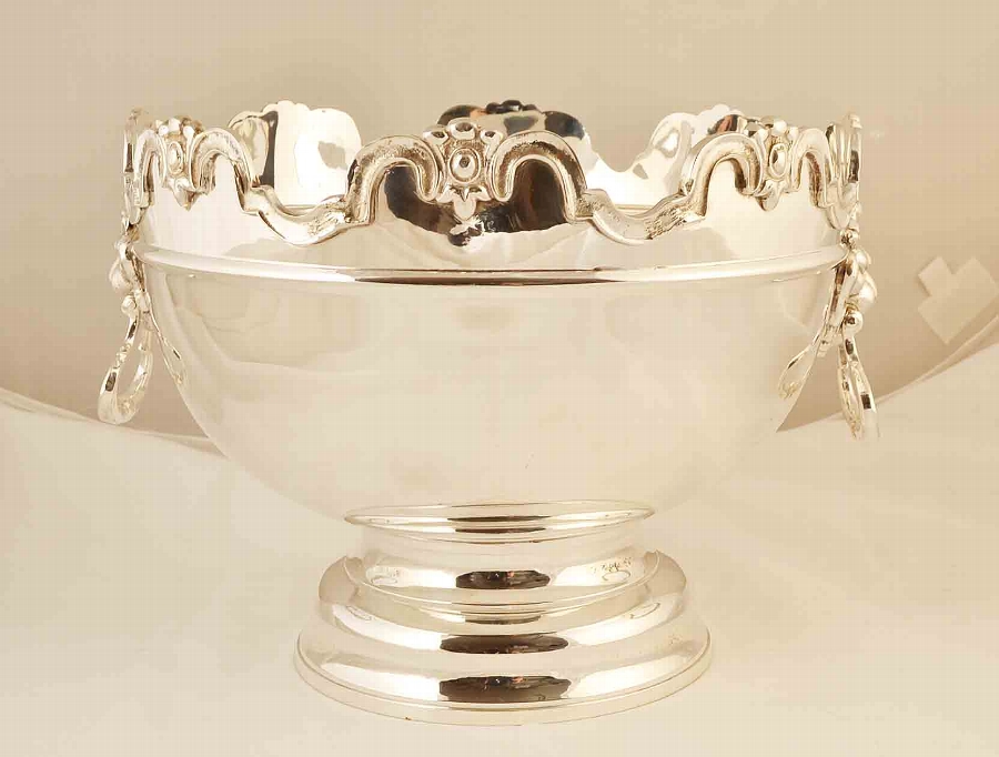 Magnificent Silver Plate Monteith Punch Bowl Cooler