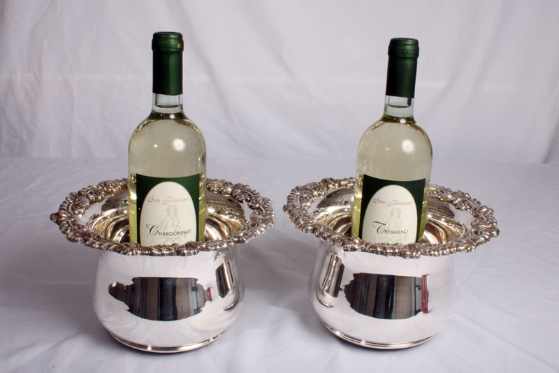 Pair Sheffield Silver Plated English Wine Coasters