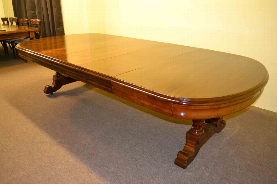 Antique Victorian Dining Table c.1880 10 ft Twin Base