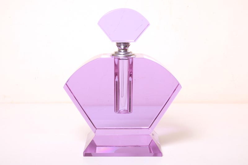 Art Deco Style Large Purple Crystal Perfume Bottle