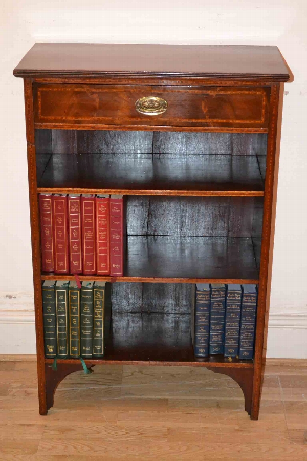 Antique Edwardian Mahogany Open Bookcase C1900