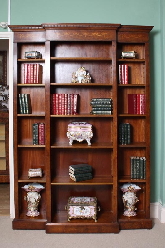 Sheraton Breakfront Open Bookcase Adjustable Shelves