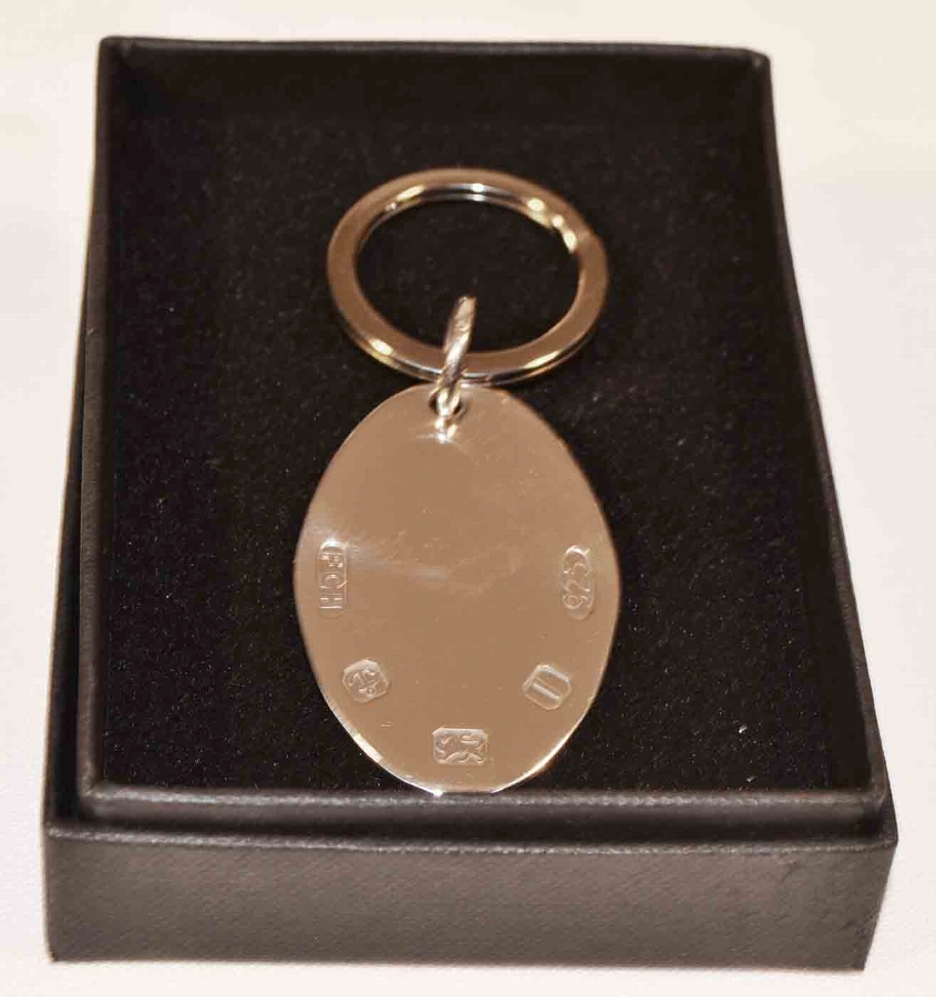 Charming Sterling Silver Oval Keyring Lovely Gift