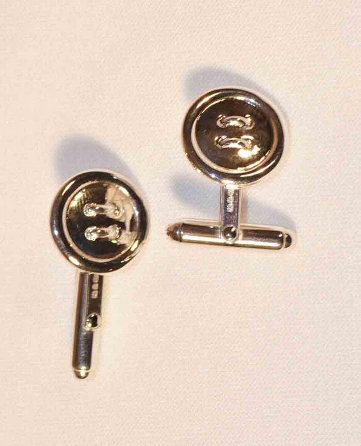 Sterling Silver Button Cufflinks Lovely Gift for Him