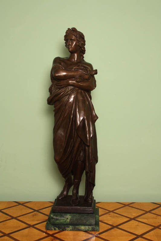 Striking Bronze Roman Senator Signed Statuette Figure