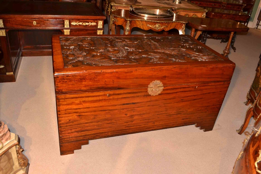 Vintage Chinese Camphorwood Trunk Coffer C1950