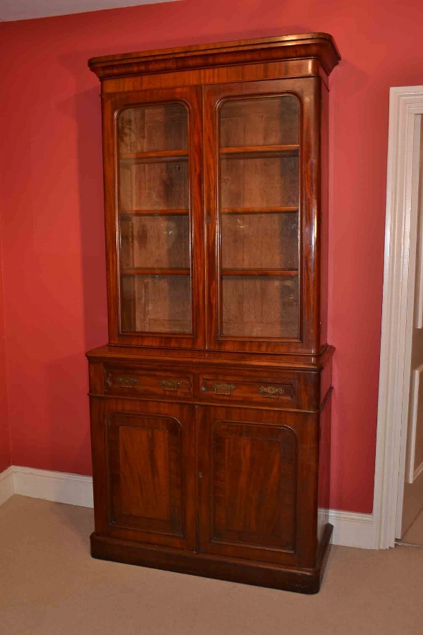 Antique English Victorian Mahogany Bookcase C1880