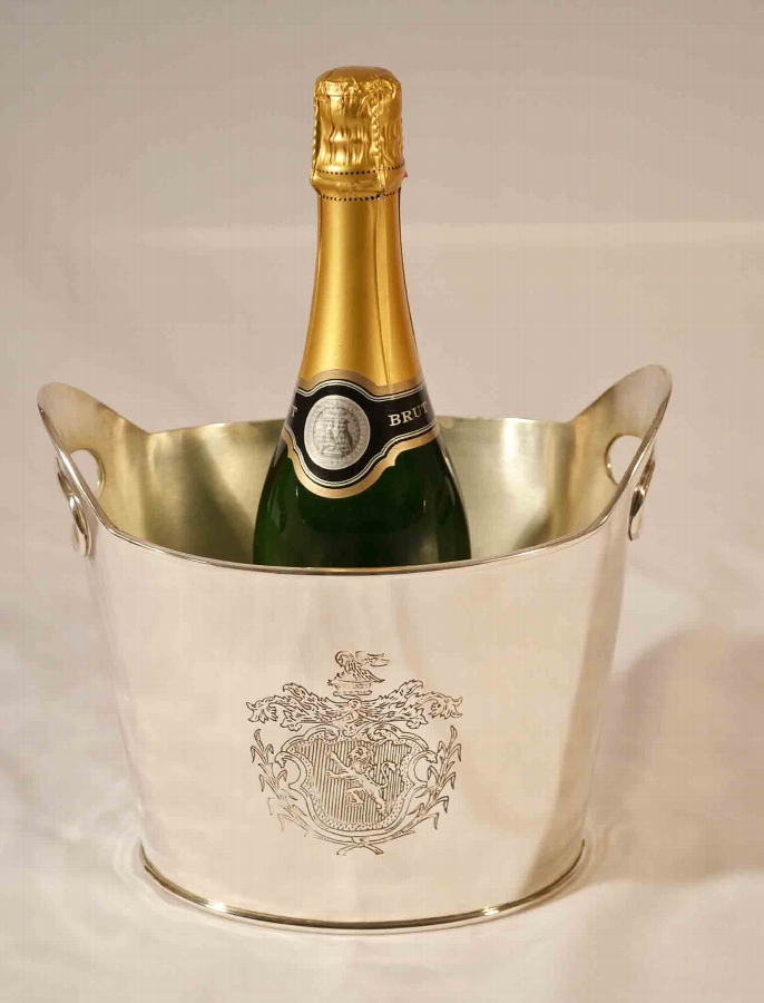Stunning Engraved Silver Plated Champagne Cooler Bucket