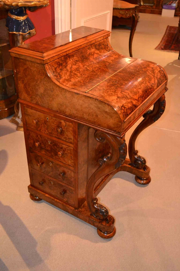 Antique Victorian Walnut Pop Up Davenport Desk C1860