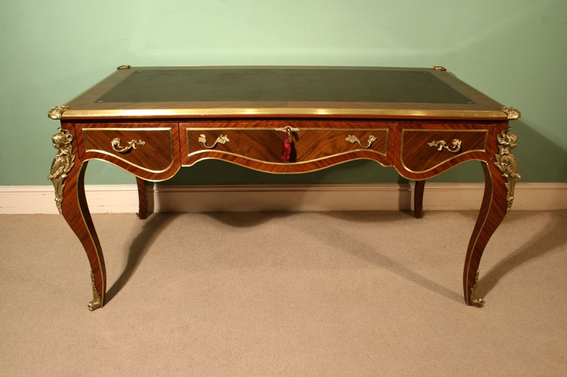 Louis XV Kingwood Bureau Plat Writing Table Desk