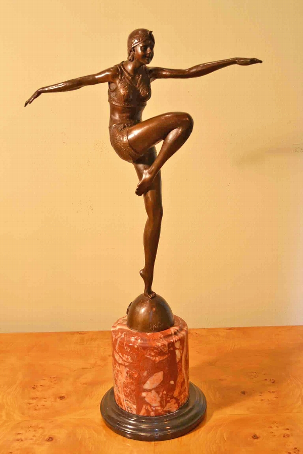 Stunning Art Deco 1920s Bronze Female Dancer Philipp