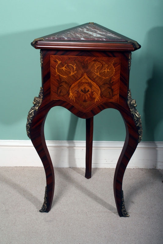 Lovely Louis XV Kingwood & Walnut Side Table Pedestal