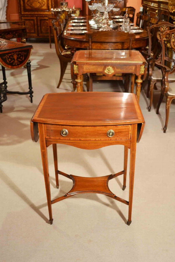 Antique Edwardian Inlaid Bedside Occasional TableC1900