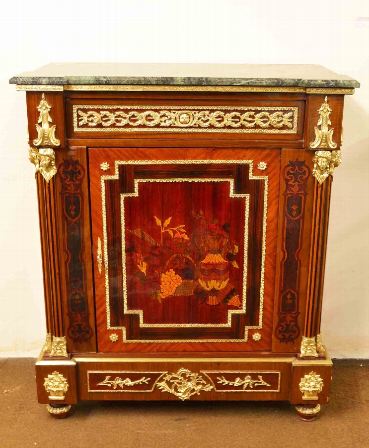 Stunning Victorian Walnut & Rosewood Marquetry Cabinet