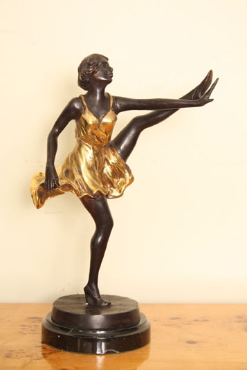 Stunning Bronze Dancing Girl Statue Bruno Zach