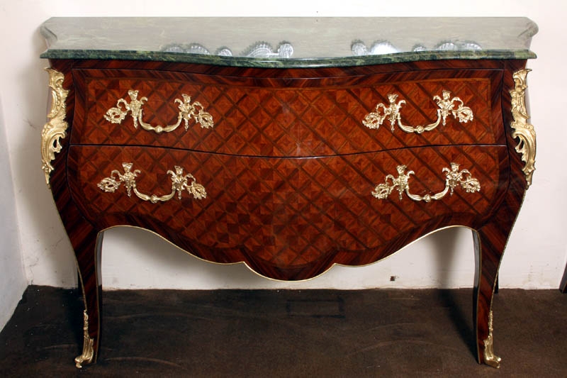 Walnut Rosewood LOUIS XV Commode Chest Marble Top