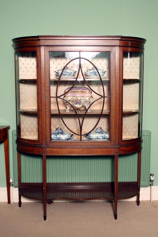 Antique Edwardian Inlaid Display Cabinet c.1900